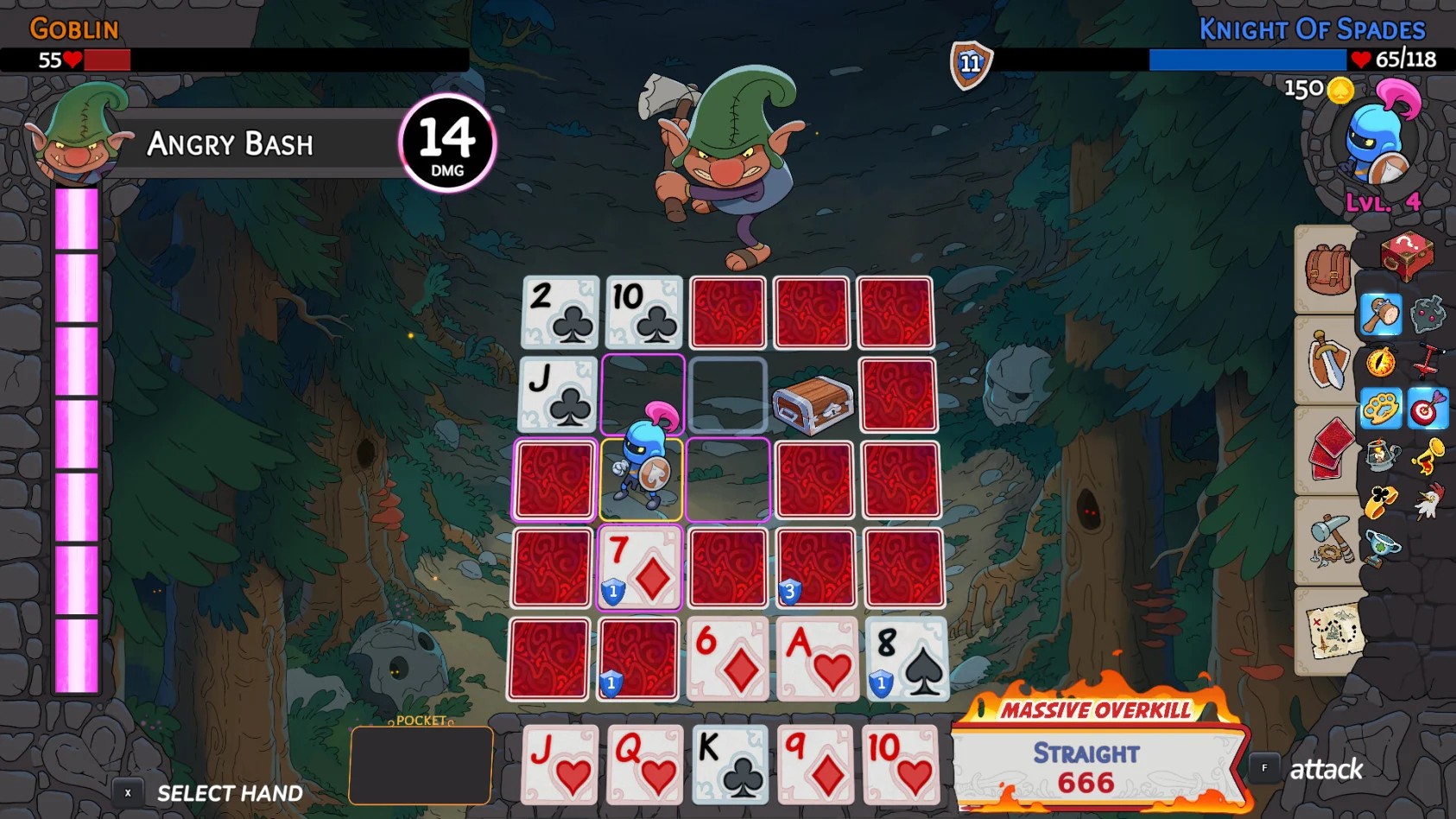 Hero's Hand er et rogue-like RPG basert på pokerreglene