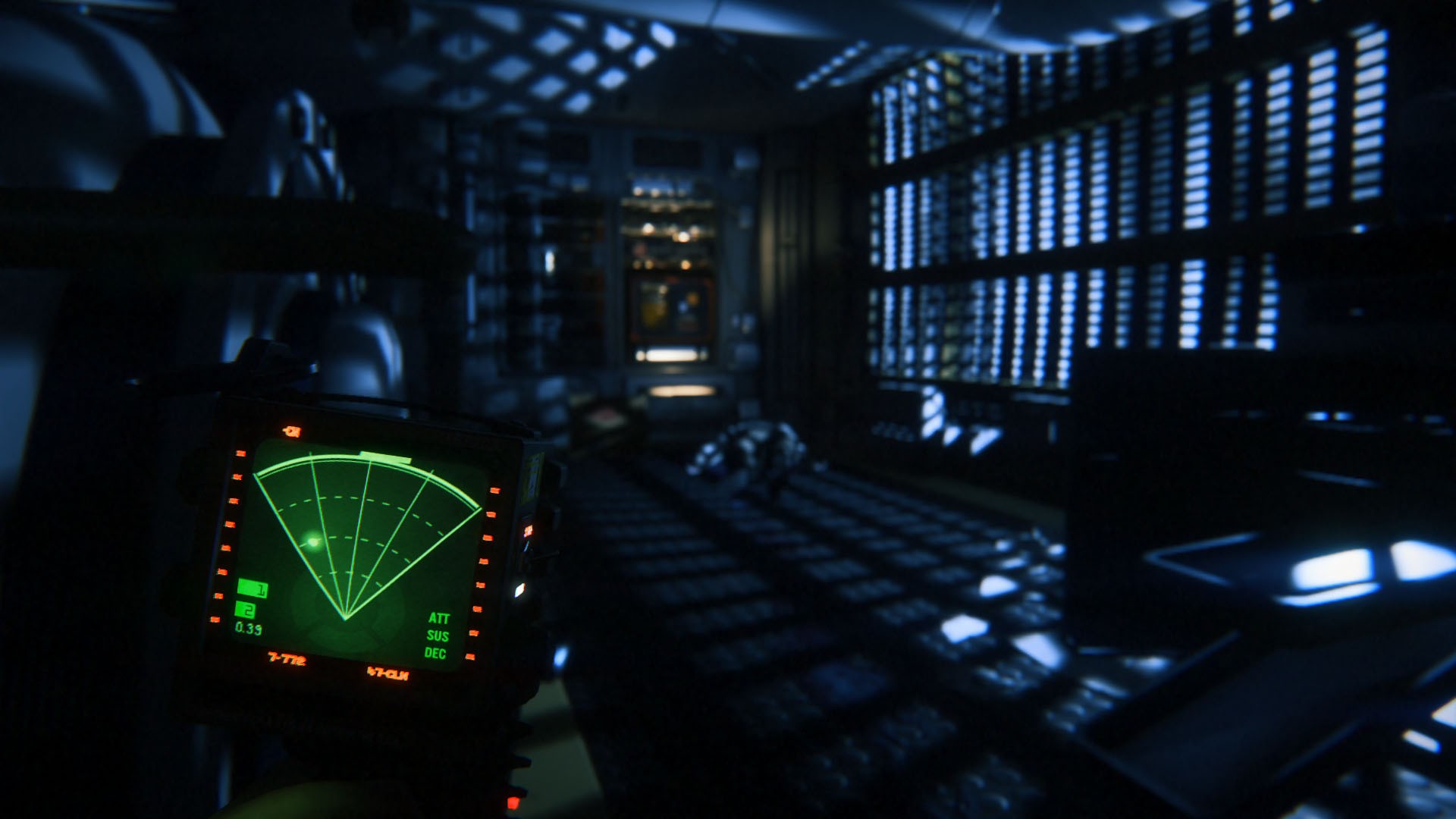 Alien: Isolation – marerittet som Hollywood aldri klarte å gjenskape 4 Utviklerne har forsøkt å perfeksjonere konseptet «kontinuerlig forfølgelse», kjent fra Clock Tower.og Resident Evil 2, men her får det en helt ny dimensjon: Amanda er så godt som forsvarsløs.