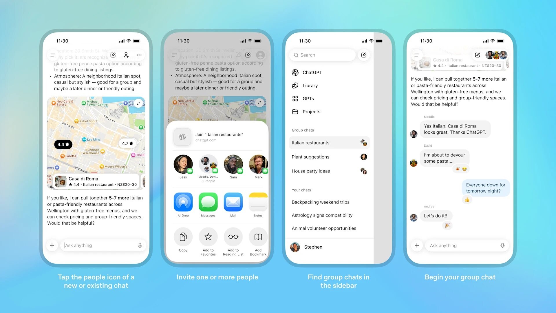 OpenAI tester nå gruppechat i ChatGPT, der opptil 20 personer kan samarbeide sammen med AI-assistenten i én samtale. Planlegg, del filer og idémyldre i sanntid – slik fungerer den nye funksjonen.