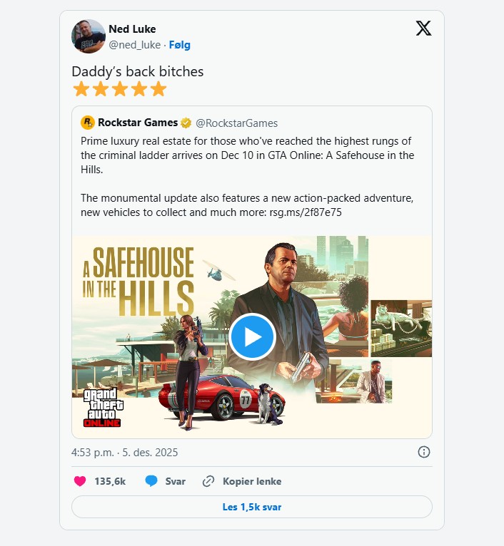 GTA Online: Michael gjør comeback i «A Safehouse in the Hills» 2 For mange fans er dette et lenge etterlengtet øyeblikk.